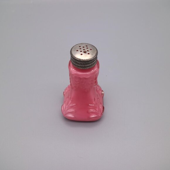 Antique Consolidated Glass Style Pink Cased Daisy Salt Pepper Shaker - Picture 3 of 5